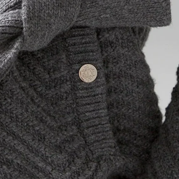 WHBM $140 NWT Fringe Shawl Sweater Coat Cardigan Jacket Grey S M - Picture 7 of 8